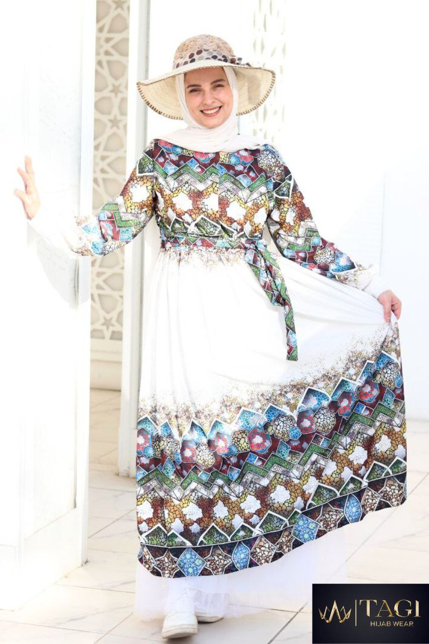 فستان مطبوع للمحجبات