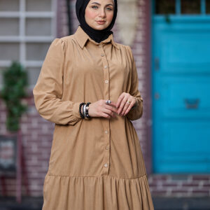 Beige Winter Layered Dress
