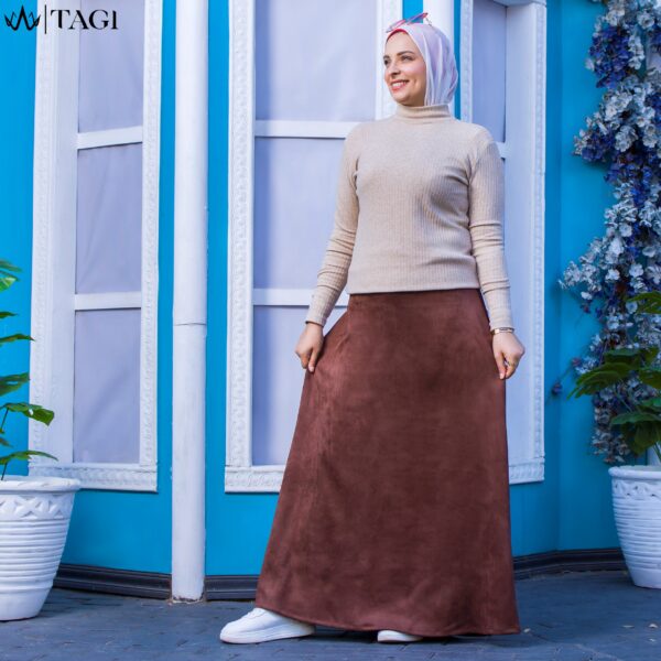 Brown Suede Aline Skirt