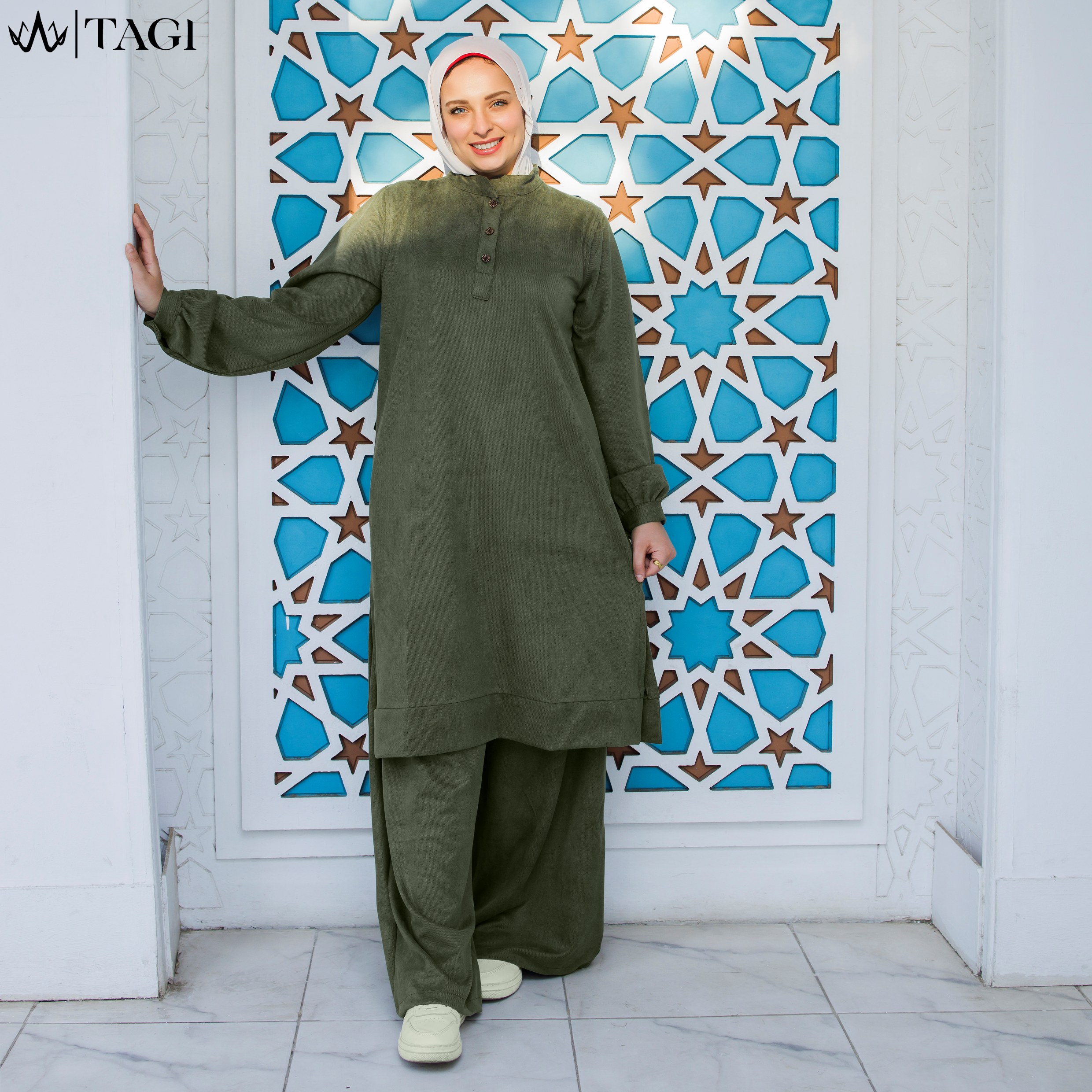 Comfy Olive Rib Suede Set - Image 4