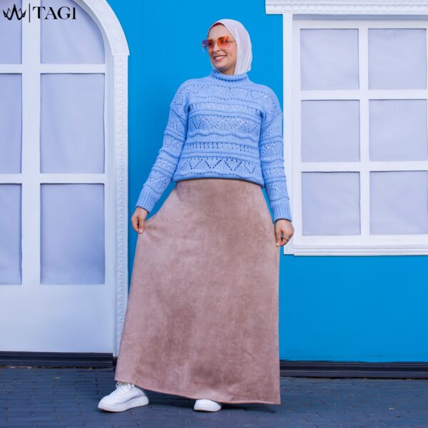 Beige Suede Aline Skirt