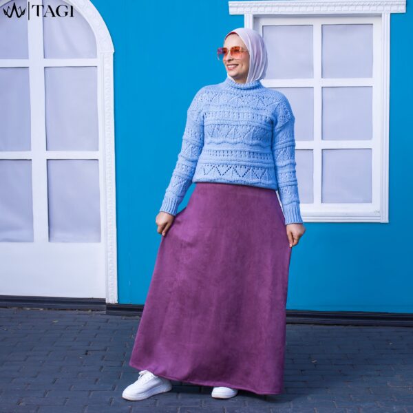 Dark Purple Suede Aline Skirt