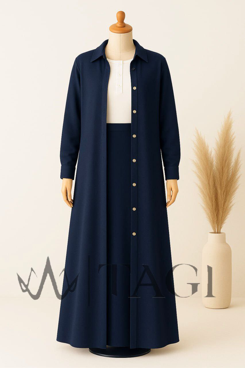 Navy Blue Aline Skirt - Image 3