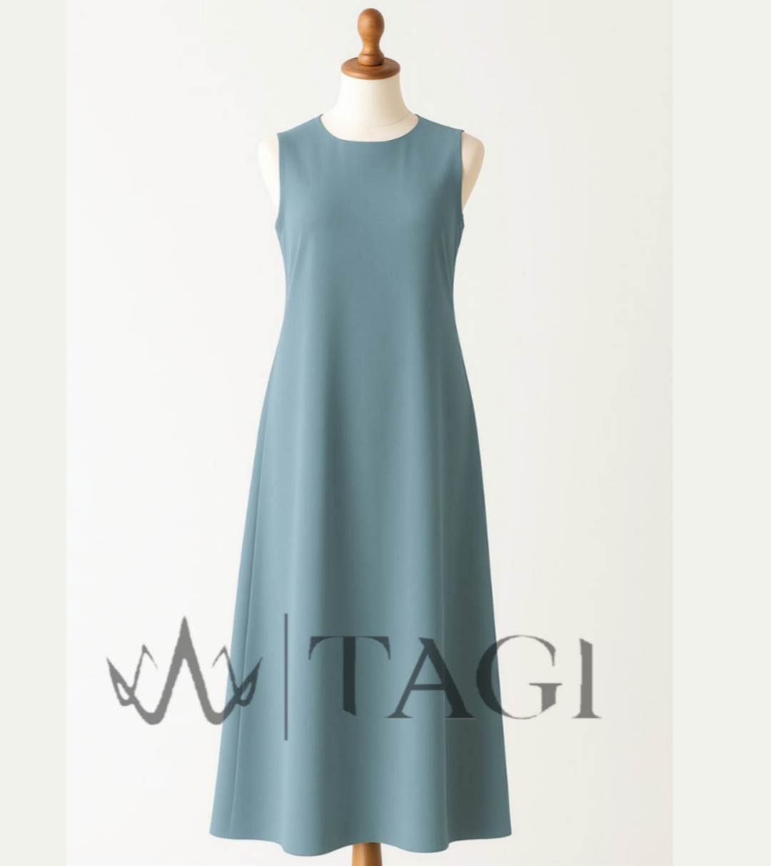 Mint Blue Basic Sleeveless Dress